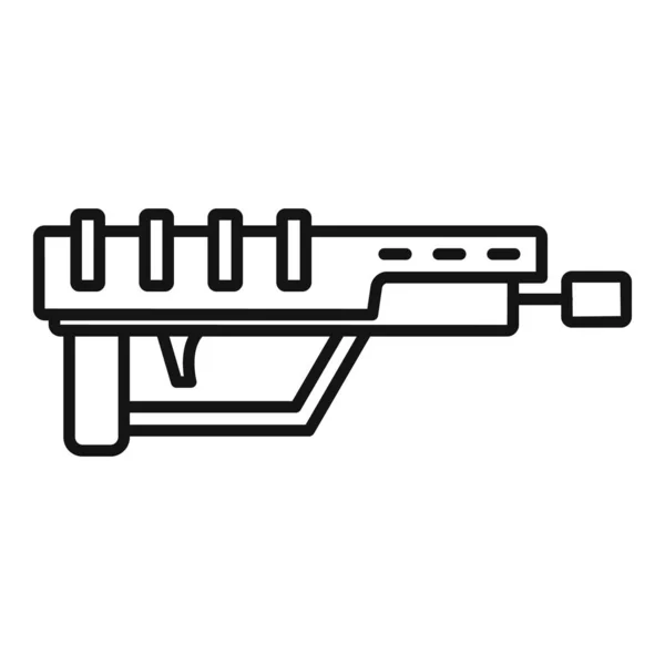 Spel blaster icoon, omtrek stijl — Stockvector