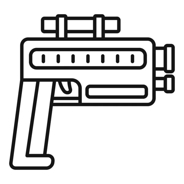 Pistola Blaster icono, estilo de contorno — Vector de stock