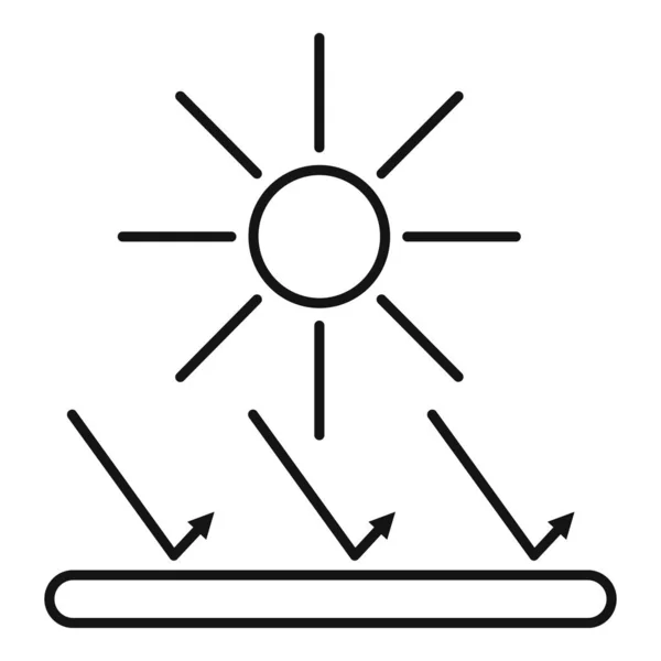 Icône de caractéristique de tissu de crème solaire, style contour — Image vectorielle