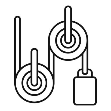 Physics roller icon, outline style clipart
