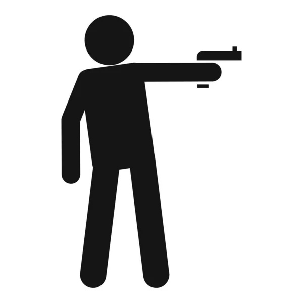 Pistol våld ikon, enkel stil — Stock vektor