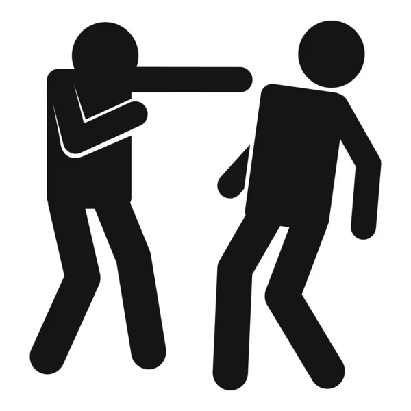 Ícone de luta de violência de rua, estilo simples — Vetor de Stock