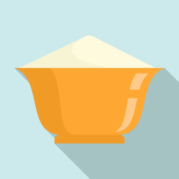 Icono de plato de harina, estilo plano — Vector de stock