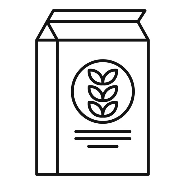 Πακέτο χάρτινο αλεύρι εικονίδιο, περίγραμμα στυλ — Διανυσματικό Αρχείο