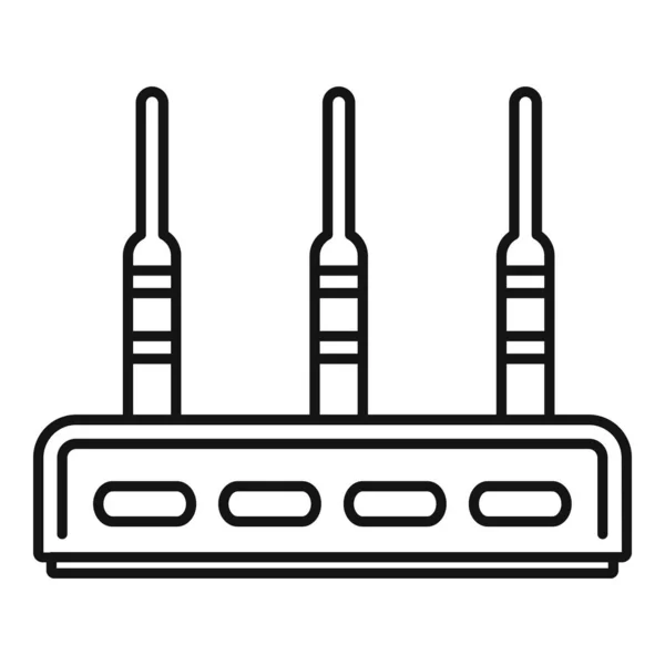 Icono del router de comunicación, estilo de esquema — Vector de stock