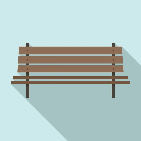 Значок скамейки на открытом воздухе, плоский стиль — стоковый вектор