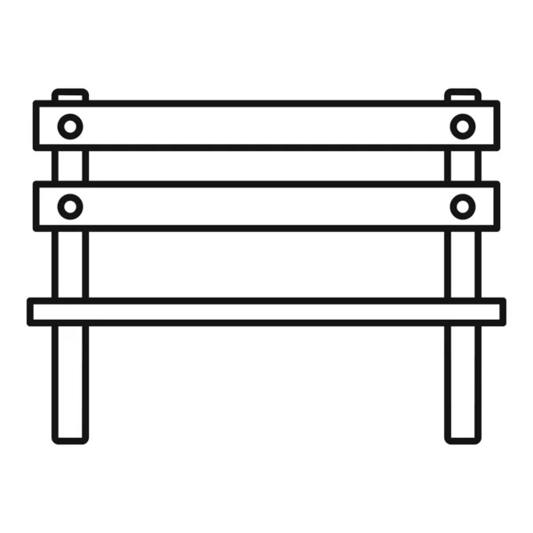 Houten bankje icoon, omtrek stijl — Stockvector