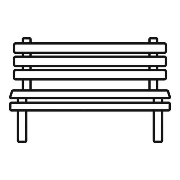 Icona panca in legno, stile contorno — Vettoriale Stock