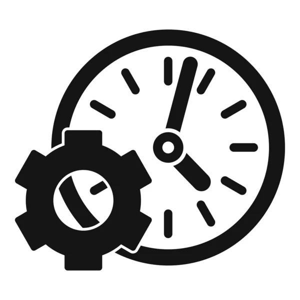 Ingranaggio icona del tempo di lavoro, stile semplice — Vettoriale Stock
