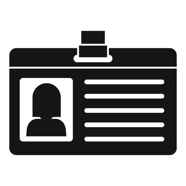 Icono de tarjeta de identificación de oficina, estilo simple — Vector de stock