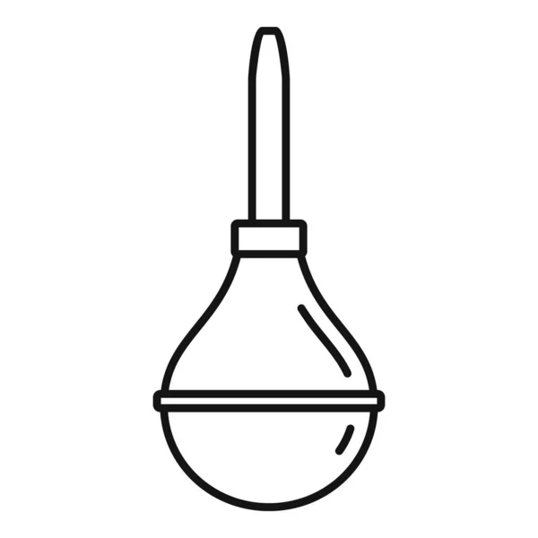 Ikona lékařského gumového čerpadla, obrys — Stockový vektor