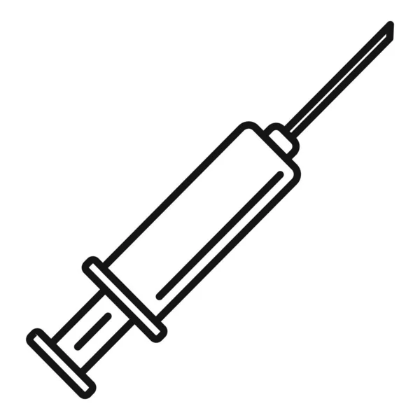 Medical syringe icon, outline style — Stock Vector