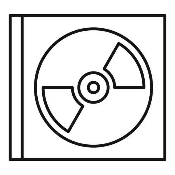 Εικονίδιο δίσκου μουσικής, στυλ περιγράμματος — Διανυσματικό Αρχείο