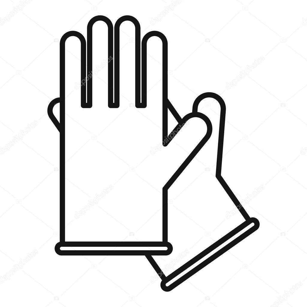 Medical gloves icon, outline style