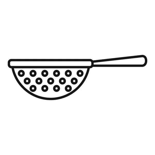 Keuken zeef pictogram, omtrek stijl — Stockvector