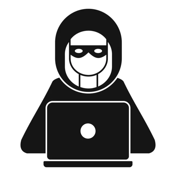 Hacker man icon, simple style — Stock Vector