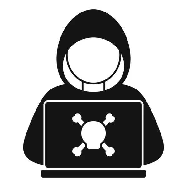 Criminal hacker icon, simple style — Stock Vector