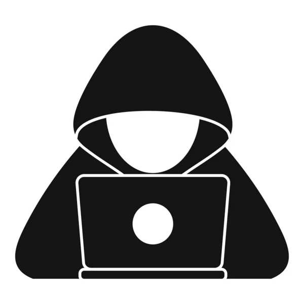 Icona dell'hacker informatico, stile semplice — Vettoriale Stock