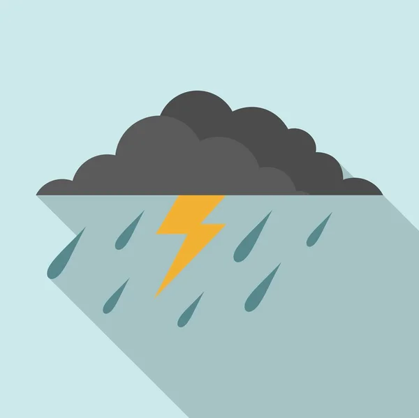 Thunderstorm icon, flat style