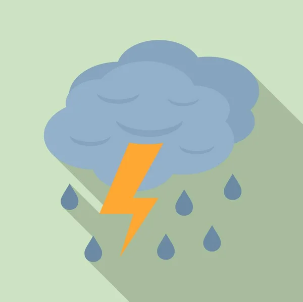 Thunderstorm cloud icon, flat style