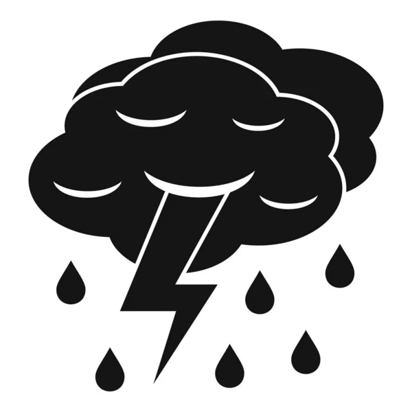 Thunderstorm cloud icon, simple style