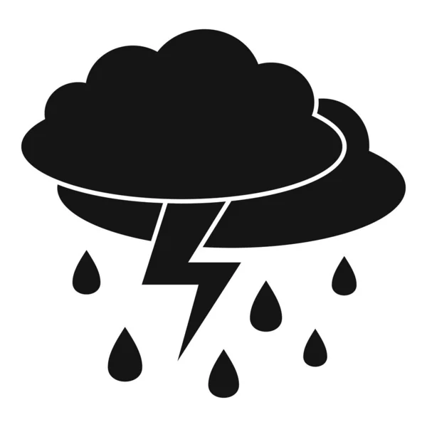 Weather thunderstorm icon, simple style