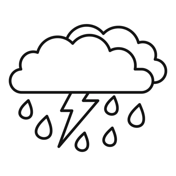 Danger thunderstorm icon, outline style