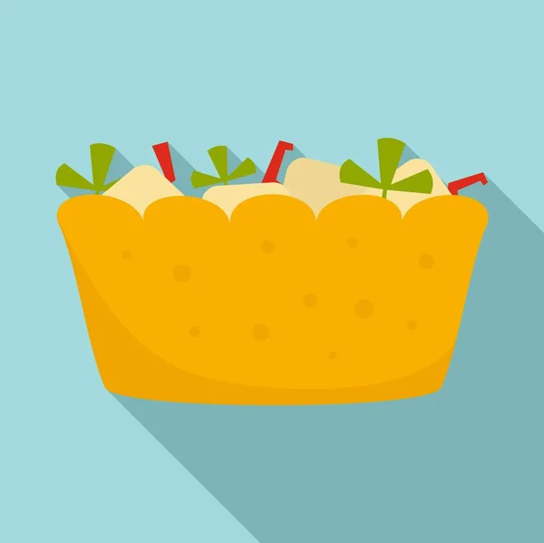 Buah ikon salad, gaya datar - Stok Vektor