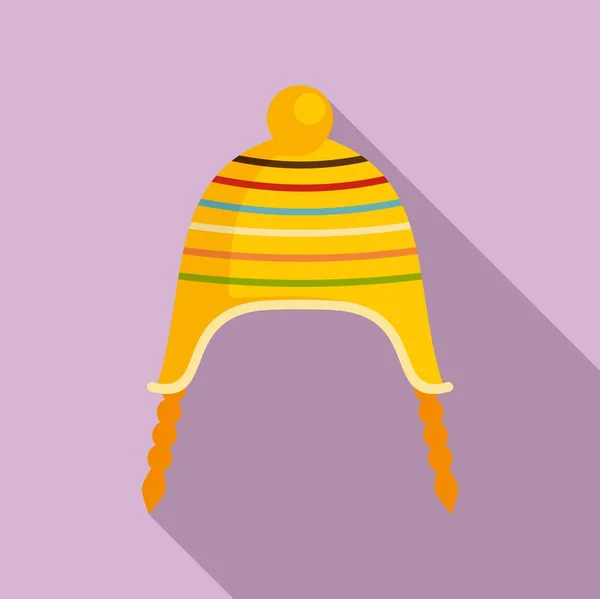 Perú sombrero icono, estilo plano — Vector de stock