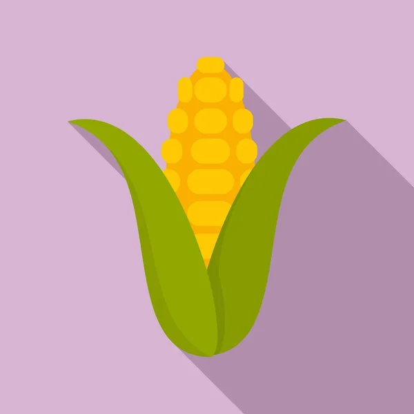 옥수수 식물 아이콘, 플랫 스타일 — 스톡 벡터