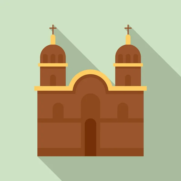 Peru church icon, flat style — 스톡 벡터