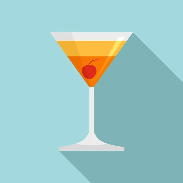 Icône cocktail plage, style plat — Image vectorielle