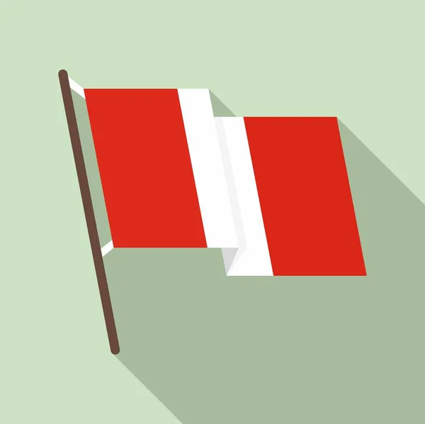 Ícone de bandeira do Peru, estilo plano — Vetor de Stock