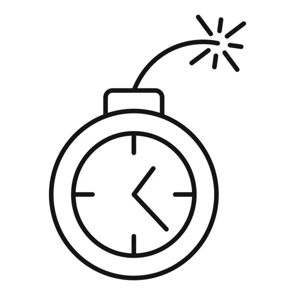 Time remaining bomb icon, outline style — Stok Vektör
