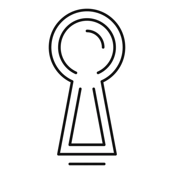 Deur sleutelgat icoon, omtrek stijl — Stockvector