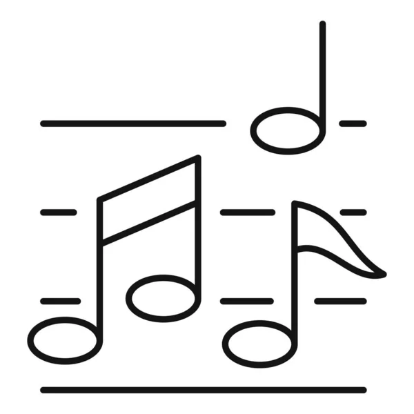 Music notes icon, outline style — Stock Vector