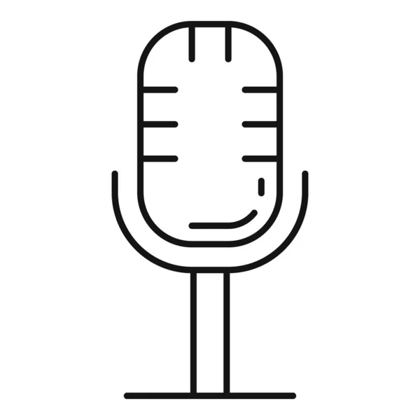 Icône de microphone Studio, style contour — Image vectorielle
