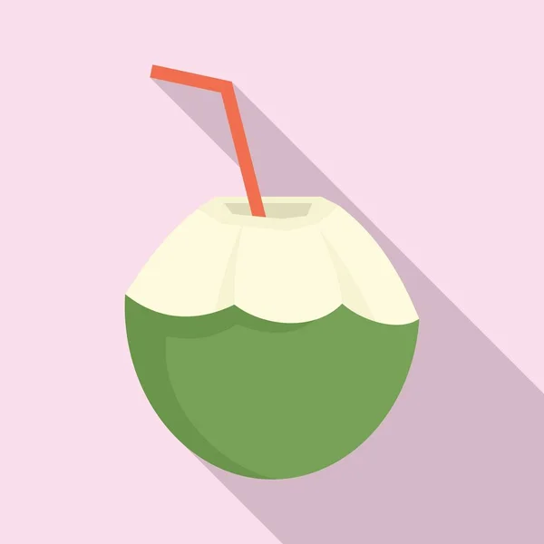 Fresh raw cocktail icon, flat style — Διανυσματικό Αρχείο