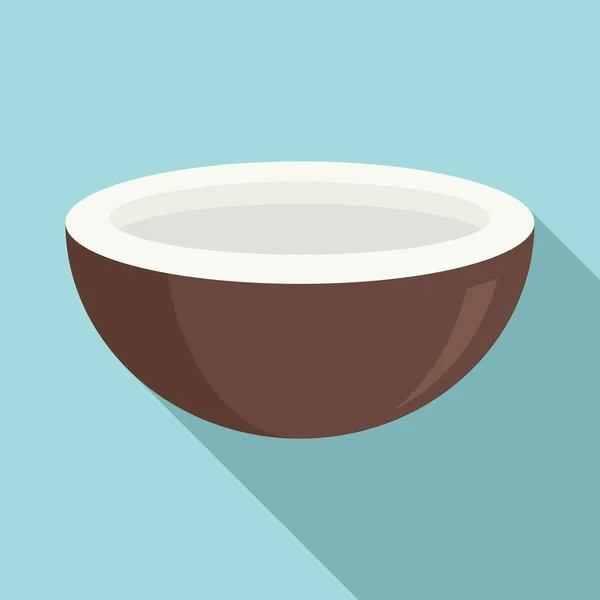 Icono de coco de jugo, estilo plano — Vector de stock