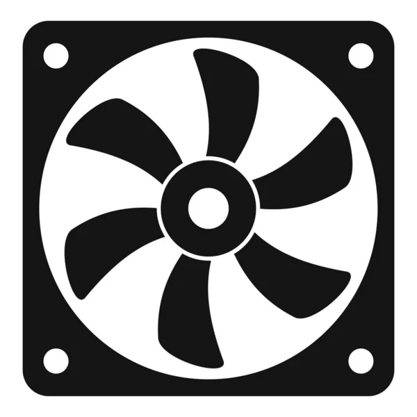 Sistema de PC icono del ventilador, estilo simple — Vector de stock