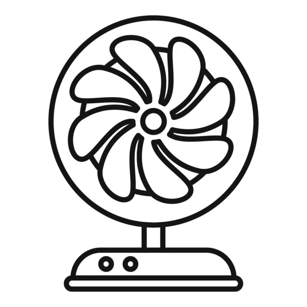 Summer room fan icon, outline style — Stock Vector
