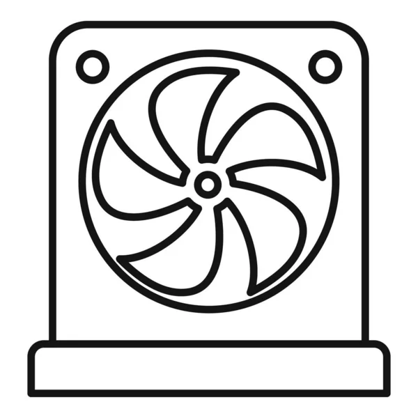 Pc case fan icon, outline style — Stok Vektör