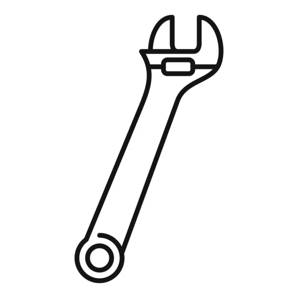Ikona klucza hydraulicznego, styl zarysu — Wektor stockowy