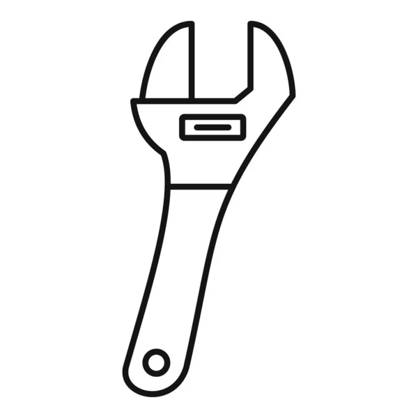 Icono de equipo de llave inglesa, estilo de esquema — Vector de stock