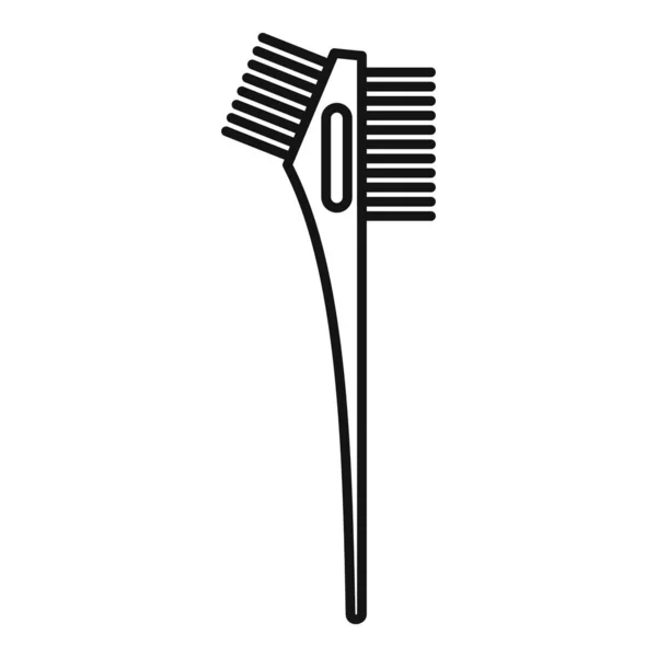 Icône professionnelle de brosse de teinture pour cheveux, style contour — Image vectorielle