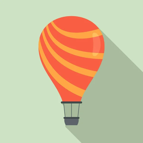 Fun air balloon icon, flat style — Stock Vector