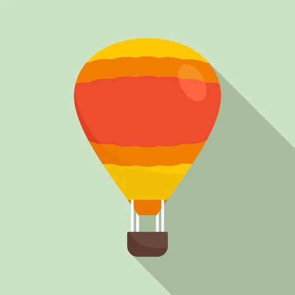 Приключения воздушный шар значок, плоский стиль — стоковый вектор