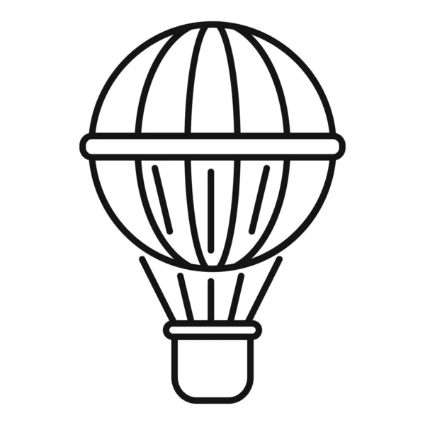 Hete lucht ballon pictogram, Kaderstijl — Stockvector