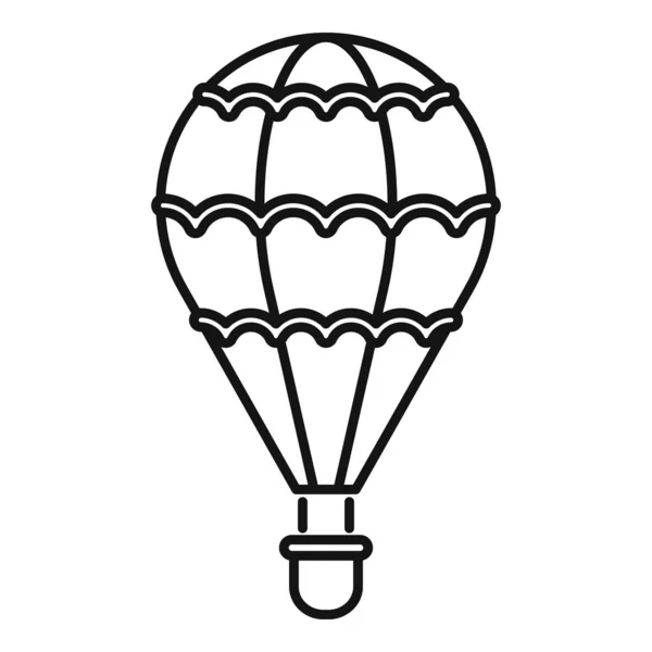 Icono de globo aerostático de vuelo, estilo de esquema — Vector de stock