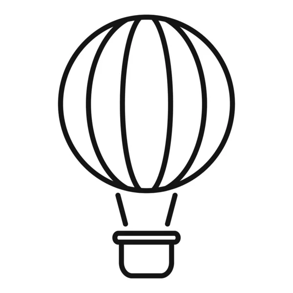Иконка винтажного воздушного шара, стиль контура — стоковый вектор